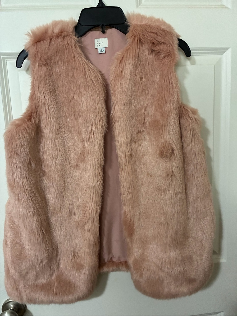 a new day Blush Pink Faux Fur Vest